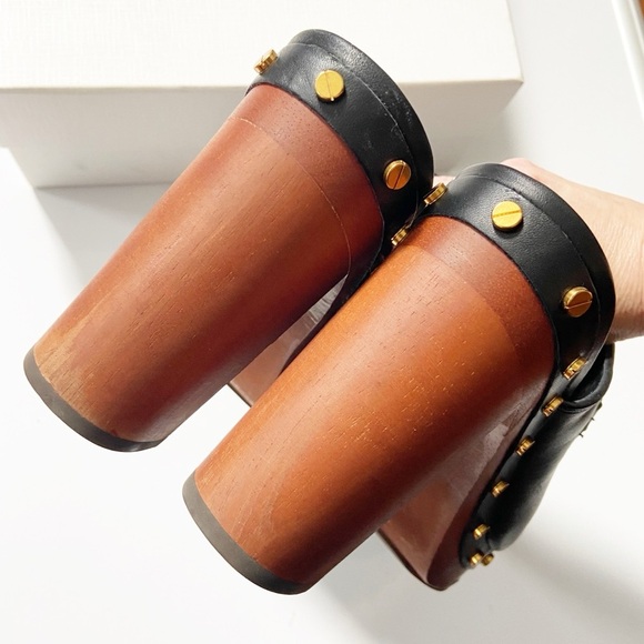 Veronica Beard Giles High Heel Studded Leather Clog size 8.5 - Picture 7 of 10